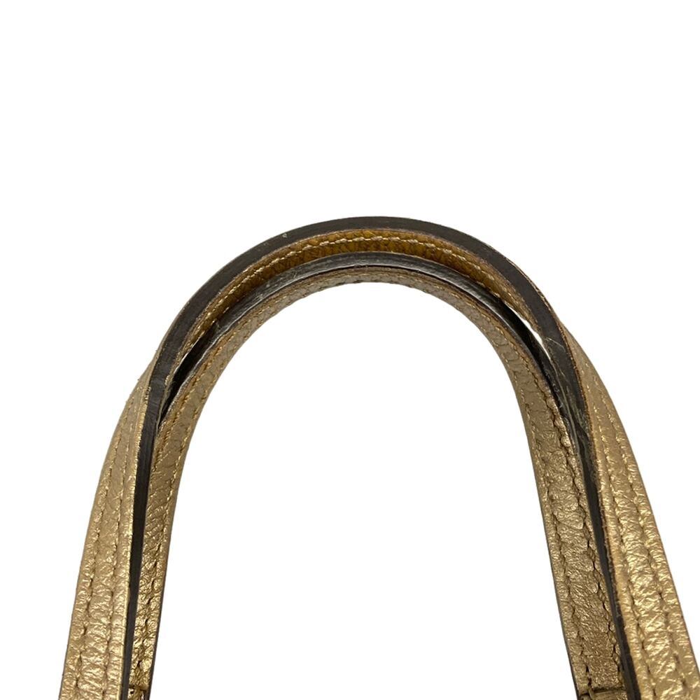 Gucci GG Handbag 353121 Beige Dark Brown Gold Jacquard Leather - Picture 10 of 15